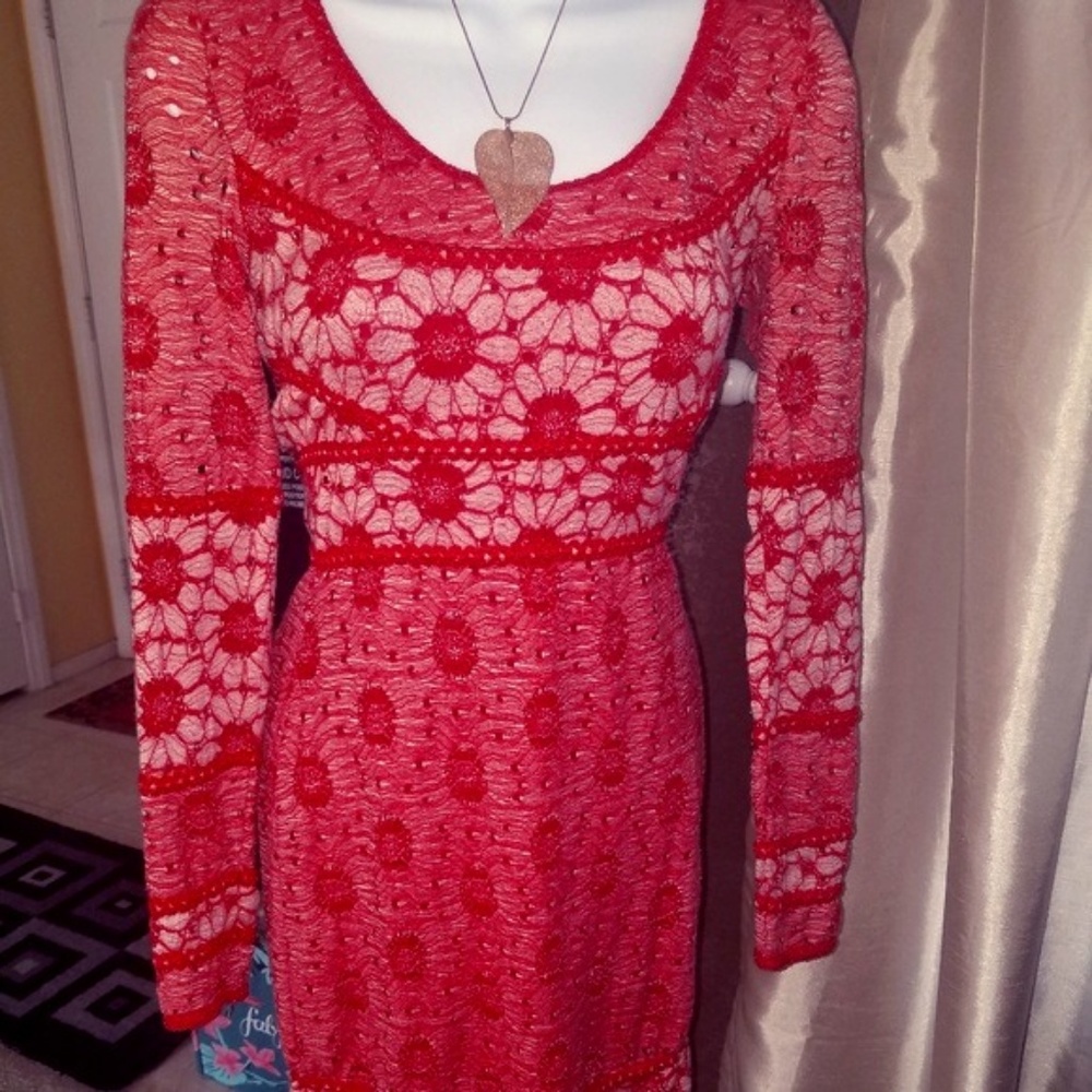 Red Floral Print Dress